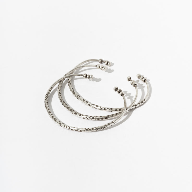 TRIBAL SILVER-BANGLE-0008