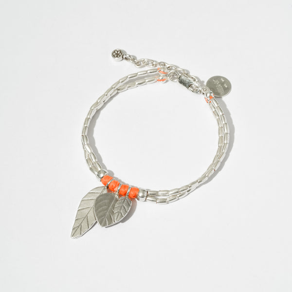 TRIBAL SILVER-BRACELET-0003-ORANGE