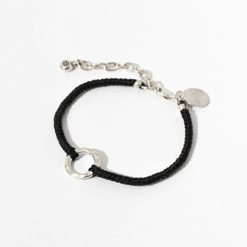 SILVER & CORD-BRACELET-0012 BLACK