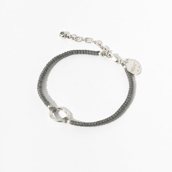 SILVER & CORD-BRACELET-0011 STEEL