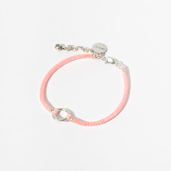 SILVER & CORD-BRACELET-0014 FLAMINGO