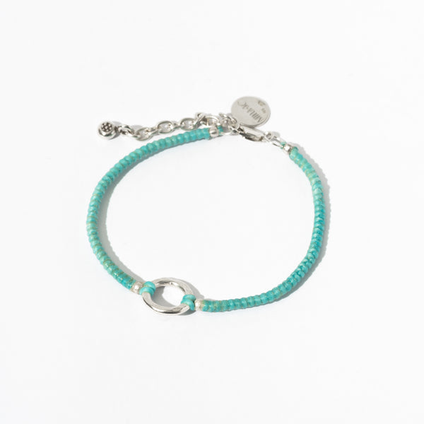 SILVER & CORD-BRACELET-0010 TURQUOISE